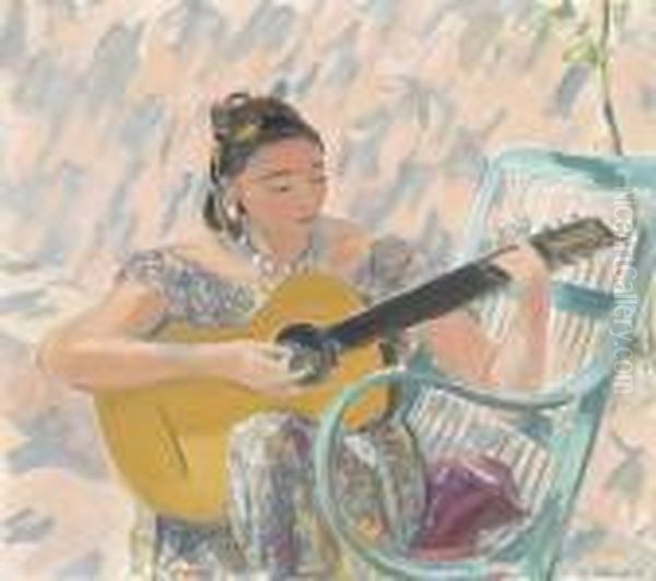 Guitariste Oil Painting by Maurice Barraud