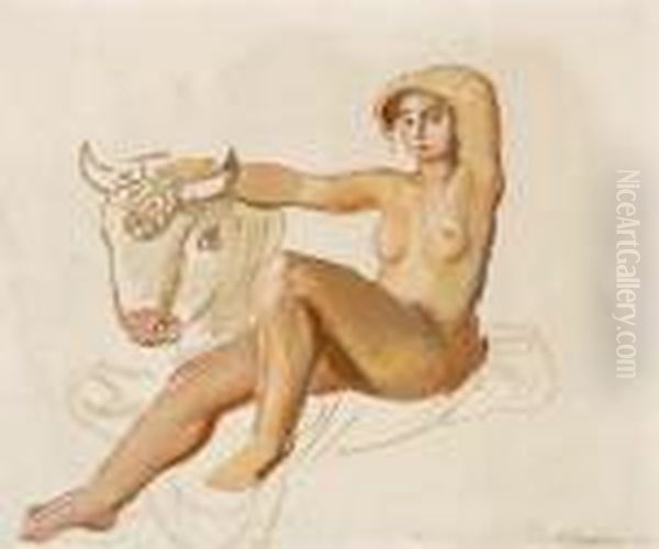 Etude Pour Europe Oil Painting by Maurice Barraud