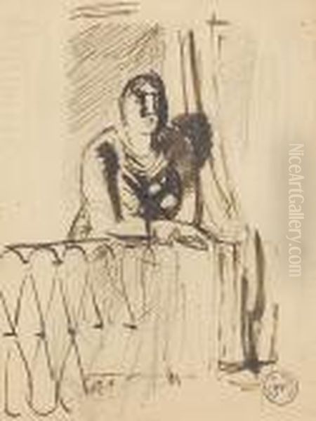 Au Balcon Oil Painting by Maurice Barraud