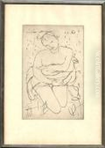 Liegender Halbakt Oil Painting by Maurice Barraud
