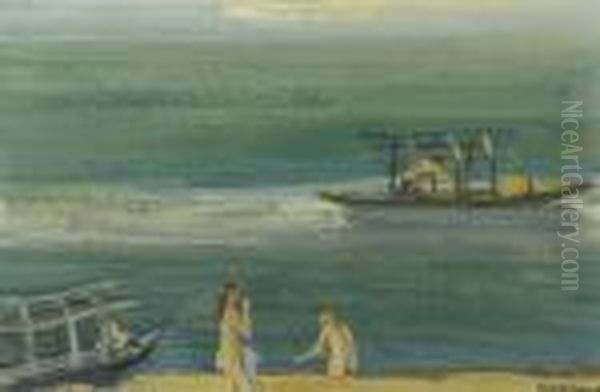 Seashore. Oil Painting by Maurice Barraud