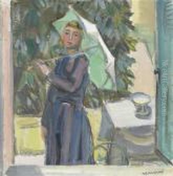 Petite Figure A La Fenetre Oil Painting by Maurice Barraud