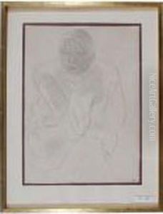 Seated Woman With Head In Hands.
