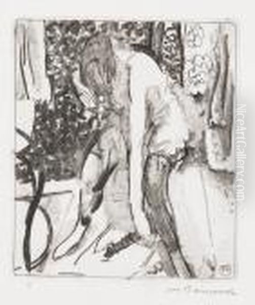 Femme Qui S'habille. Oil Painting by Maurice Barraud