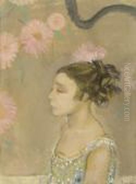 Madchen Im Profil. Oil Painting by Maurice Barraud