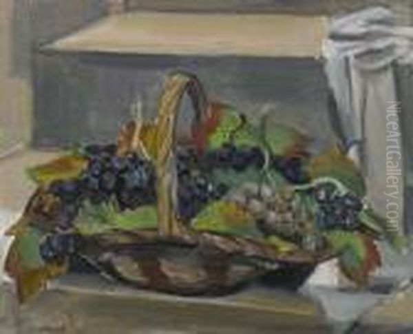 Panier De Raisins. Oil Painting by Maurice Barraud