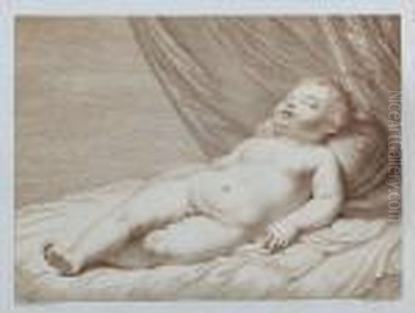 Spiacy Kupidyn Oil Painting by Francesco Bartolozzi