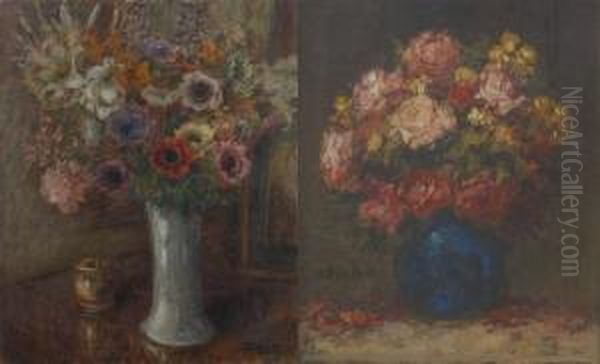 Vase Fleuri Oil Painting by Alfred Bastien
