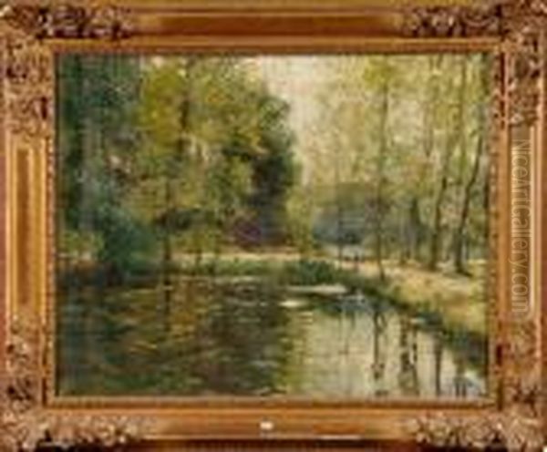Paysage Aux Etangs Oil Painting by Alfred Bastien
