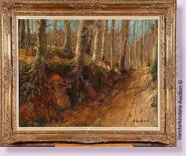 Chemin Forestier En Automne Oil Painting by Alfred Bastien