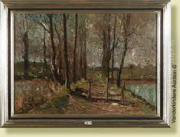 Paysage Au Auderghem Oil Painting by Alfred Bastien