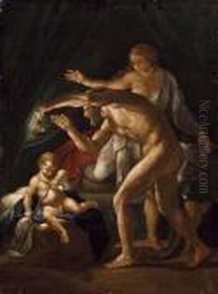 Ercole Fanciullo Che Strangola I Serpenti Oil Painting by Pompeo Gerolamo Batoni