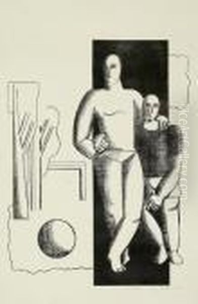 Sportler In Ruhestellung Oil Painting by Willi Baumeister