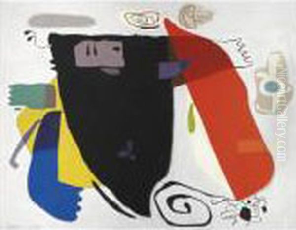 Phantom Mit Rot Oil Painting by Willi Baumeister