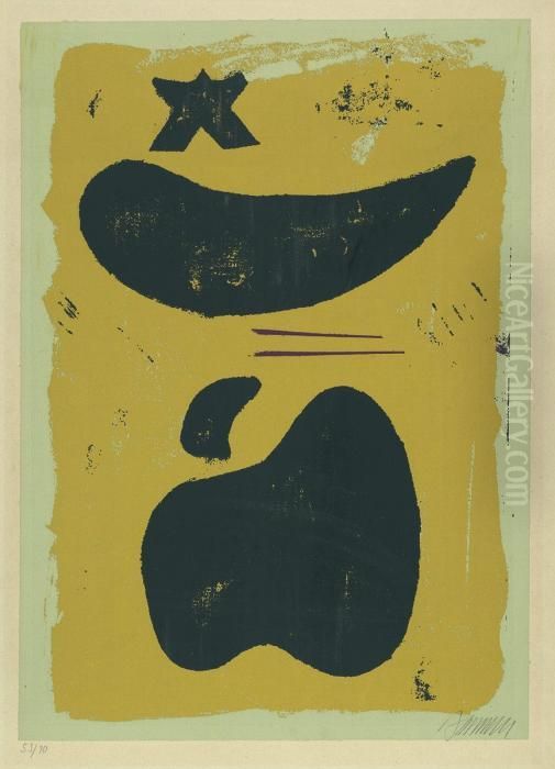 Ideogramm 1952 Oil Painting by Willi Baumeister