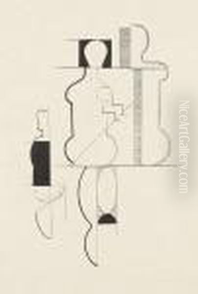 Drei Gestaffelte Figuren Oil Painting by Willi Baumeister