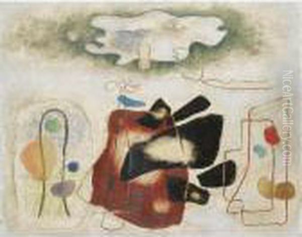 Fliegender Hund Oil Painting by Willi Baumeister
