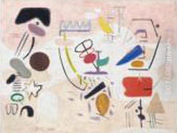 Strandfiguren Oil Painting by Willi Baumeister