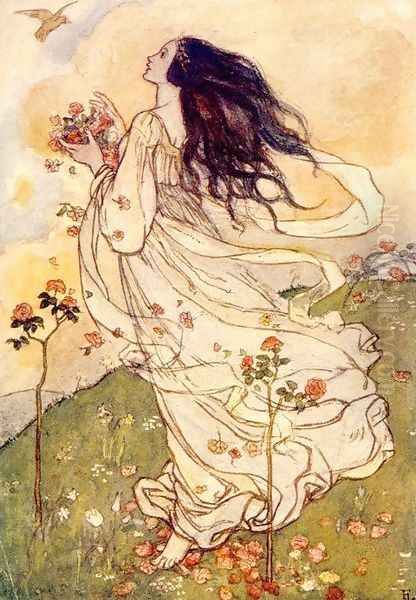A Birthday Oil Painting by Emma Florence Harrison