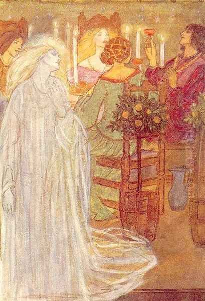 At Home Oil Painting by Emma Florence Harrison