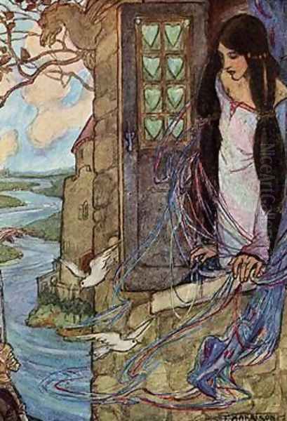 The Lady of Shalott I Oil Painting by Emma Florence Harrison