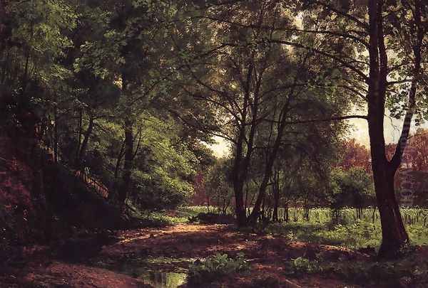 View Near Pittsburgh, Pennsylvania Oil Painting by George Hetzel