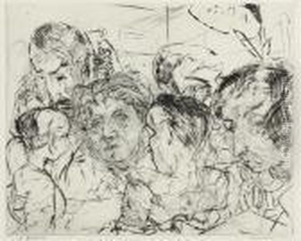 Gesellschaft Oil Painting by Max Beckmann