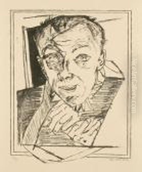 Selbstbildnis Oil Painting by Max Beckmann