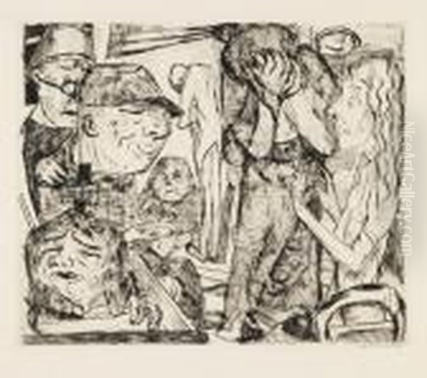 Irrenhaus. Oil Painting by Max Beckmann