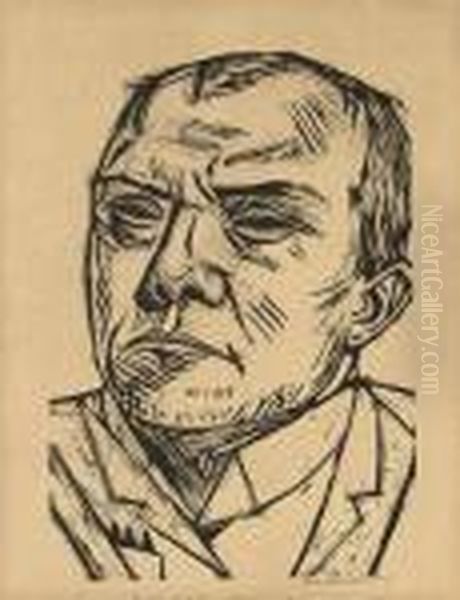 Self-portrait Oil Painting by Max Beckmann