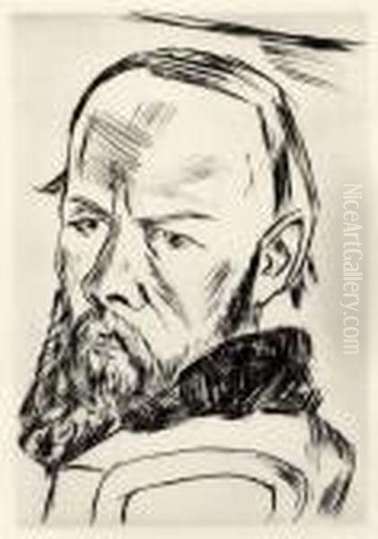Bildnis Dostojewskis Oil Painting by Max Beckmann