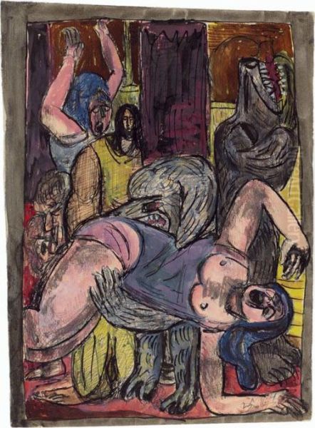 Die Hunde Werden Grosser Oil Painting by Max Beckmann