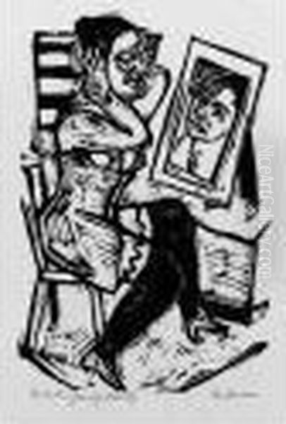 Toilette (h. 258) Oil Painting by Max Beckmann
