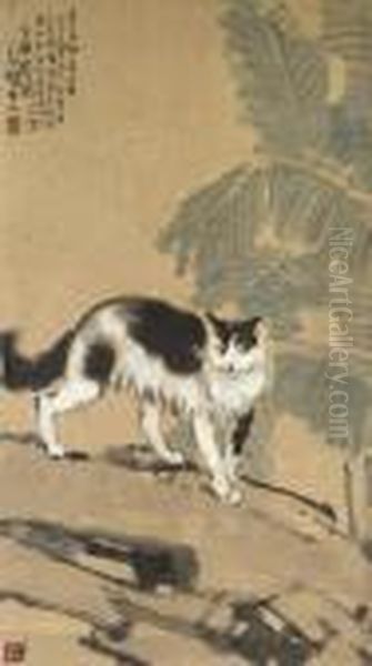 Cat Oil Painting by Xu Beihong