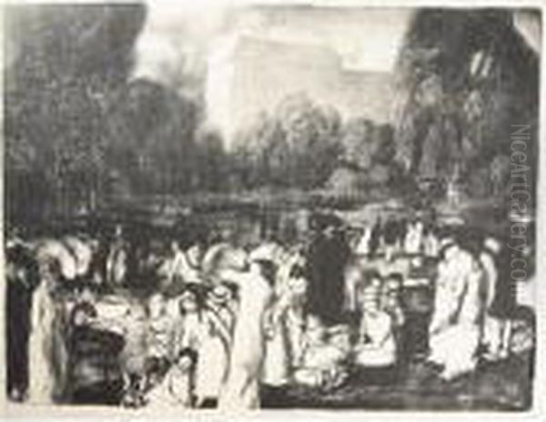 In The Park, Light (m. 30) Oil Painting by George Wesley Bellows