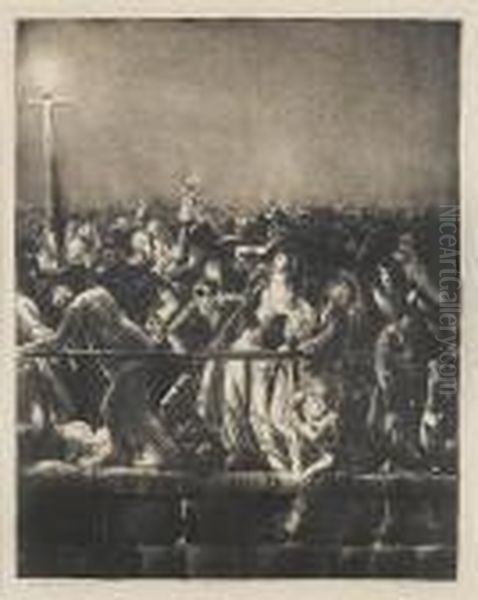 The Crowd Oil Painting by George Wesley Bellows