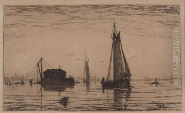 Salem Harbor Oil Painting by Frank Weston Benson