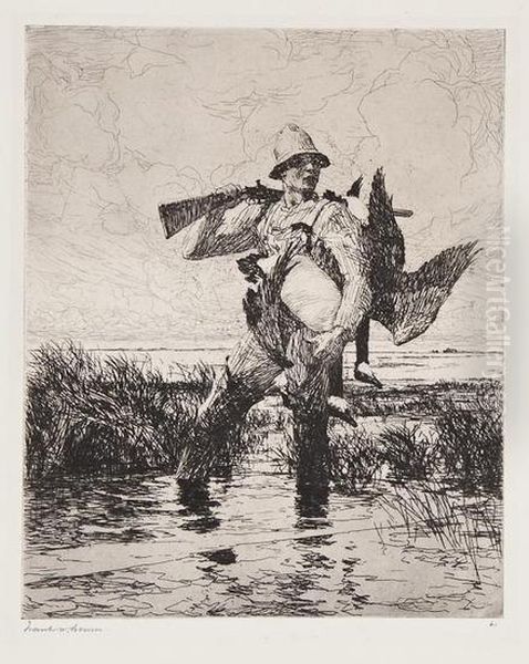Marsh Gunner Oil Painting by Frank Weston Benson