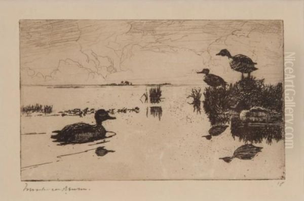 The Visitor Oil Painting by Frank Weston Benson