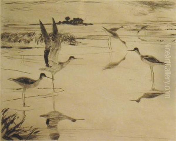 Yellowlegs No. 2 Oil Painting by Frank Weston Benson