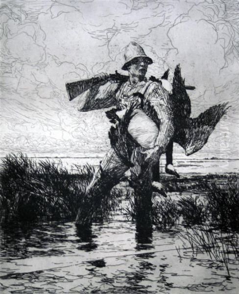 Marsh Gunner Oil Painting by Frank Weston Benson