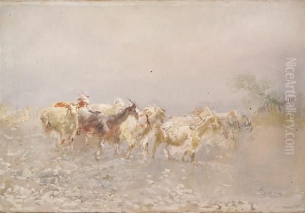 Capre Oil Painting by Mose Bianchi