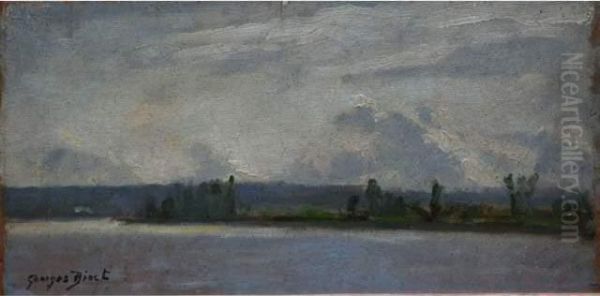 Bord De Seine Sous L'orage Oil Painting by Georges Binet