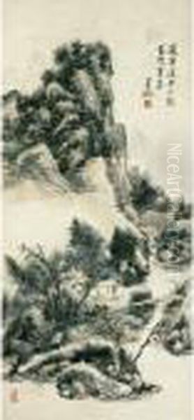 Sichuan Landscape Oil Painting by Huang Binhong