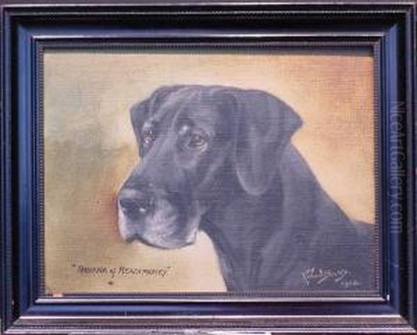Ravana Of Readmoney 
(black Labrador) Oil Painting by Binks, R. Ward