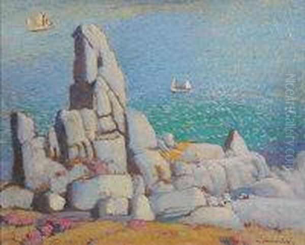 The Coast Near Lamorna Oil Painting by Samuel John Lamorna Birch