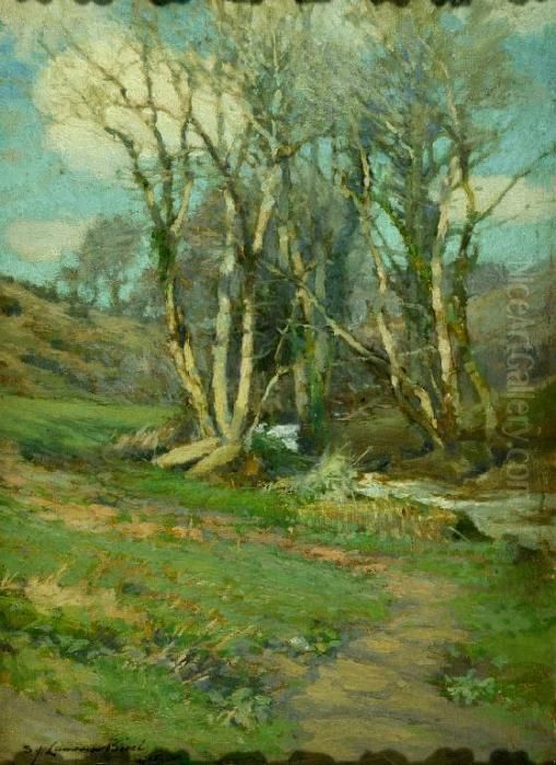Trees By A Stream Oil Painting by Samuel John Lamorna Birch