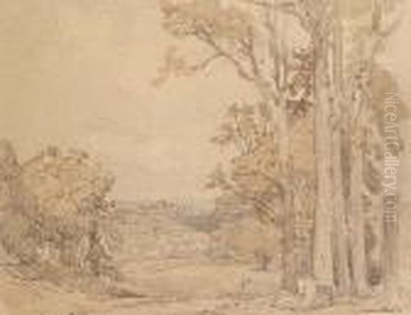 View Of Windsor Through The Trees Oil Painting by Samuel John Lamorna Birch
