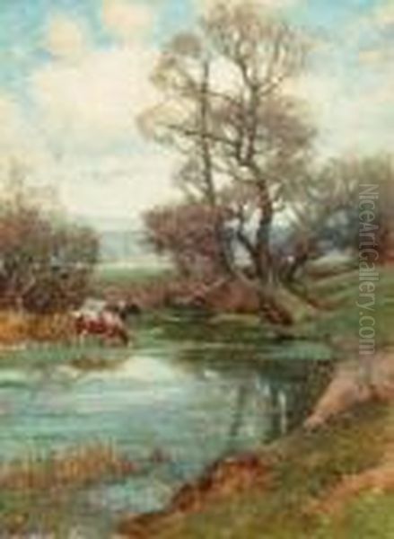 Larmona Birch Oil Painting by Samuel John Lamorna Birch