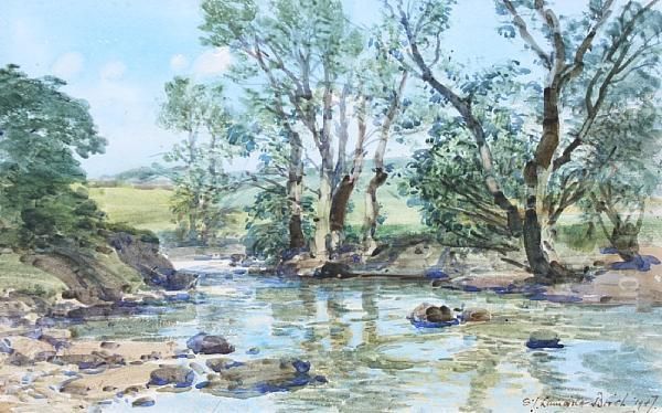 A Stream In Devon Oil Painting by Samuel John Lamorna Birch
